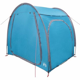 Fietstent met dak met opslag Blauw 218 x 156 x 180 cm 2