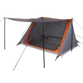 Tent 2-persoons waterdicht grijs en oranje 8