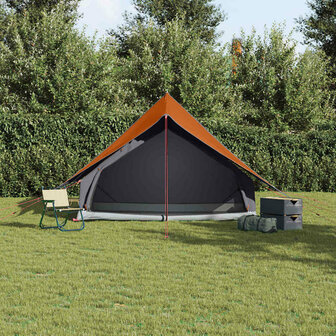 Gezinstent met dak Grijs en Oranje 315 x 286 x 200 cm 3