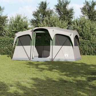 Gezinstent Wit en Groen 435 x 255 x 216 cm Polyester en staal 1