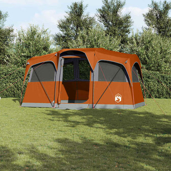 Gezinstent met dak Oranje en Oranje 435 x 255 x 216 cm 1