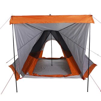 Tipi Tent 6-persoons waterdicht grijs en oranje 5
