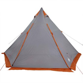 Tipi Tent 6-persoons waterdicht grijs en oranje 6