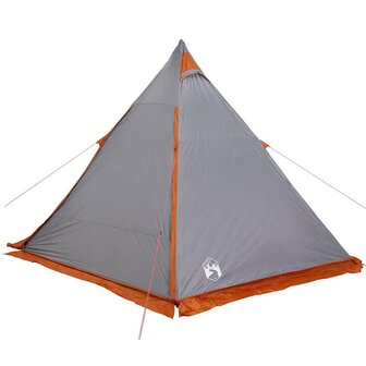 Tipi Tent 6-persoons waterdicht grijs en oranje 9
