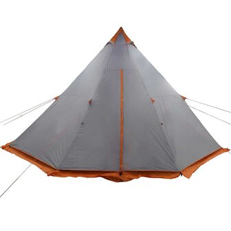 Tipi Tent 8-persoons waterdicht grijs en oranje 5
