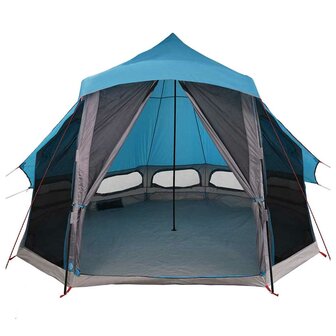 Tipi Tent met dak met opslag Blauw 404 x 370 x 270 cm taft 4