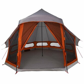 Tipi Tent met dak Grijs en Oranje 404 x 370 x 270 cm taft 4