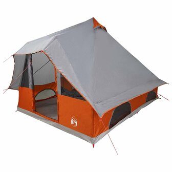 Tipi Tent met dak Grijs en Oranje 358 x 296 x 258 cm taft 2