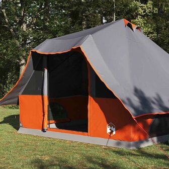 Tipi Tent met dak Grijs en Oranje 358 x 296 x 258 cm taft 3