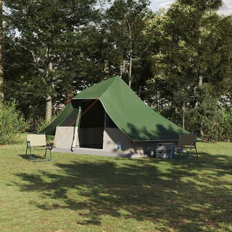 Tipi Tent met dak met opslag Groen 364 x 281 x 257 cm taft 1