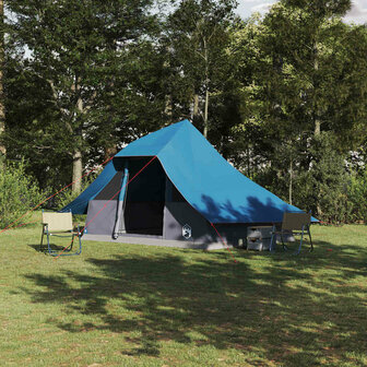 Tipi Tent met dak met opslag Blauw 364 x 281 x 257 cm taft 1