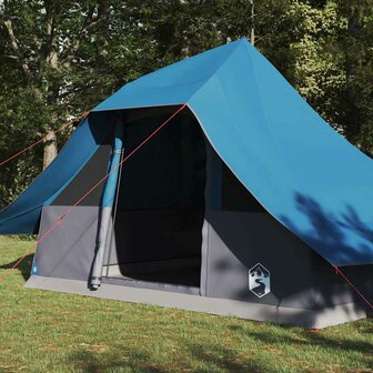 Tipi Tent met dak met opslag Blauw 364 x 281 x 257 cm taft 3