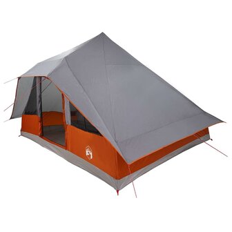 Tipi Tent met dak Grijs en Oranje 364 x 281 x 257 cm taft 2