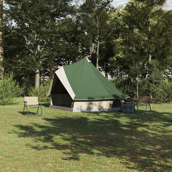 Tipi Tent met dak met opslag Groen 400 x 346 x 250 cm taft 1