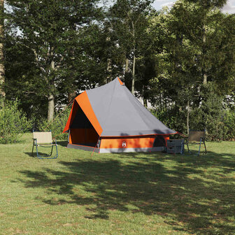 Tipi Tent met dak Grijs en Oranje 400 x 346 x 250 cm taft 1