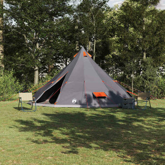 Tipi Tent met dak Grijs en Oranje 560 x 560 x 300 cm taft 1