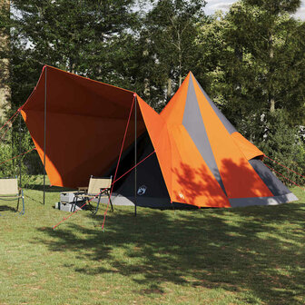 Tipi Tent met dak Grijs en Oranje 510 x 690 x 330 cm taft 1