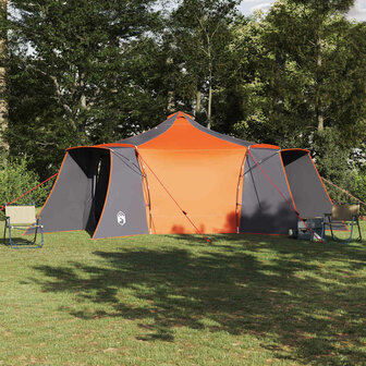 Tipi Tent met dak Grijs en Oranje 492 x 492 x 275 cm taft 1