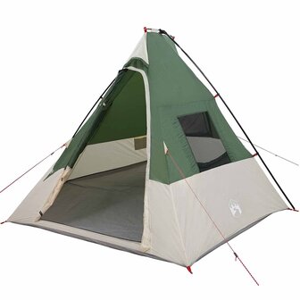 Tipi Tent met dak met opslag Groen 383 x 338 x 217 cm taft 2
