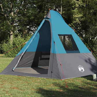 Tipi Tent met dak met opslag Blauw 383 x 338 x 217 cm taft 3