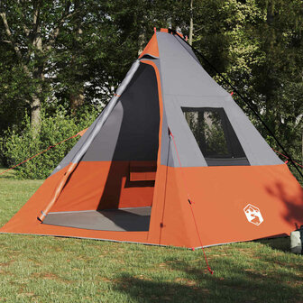 Tipi Tent met dak Grijs en Oranje 383 x 338 x 217 cm taft 3