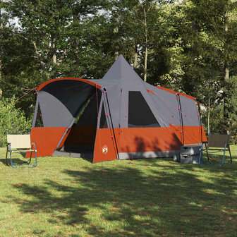 Tipi Tent 8-Persoon Grijs en Oranje 720 x 465 x 295 cm 1