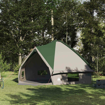 Tipi Tent voor 10 Personen Groen en Wit 490 x 410 x 210 cm 1