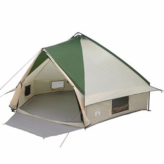 Tipi Tent voor 10 Personen Groen en Wit 490 x 410 x 210 cm 2