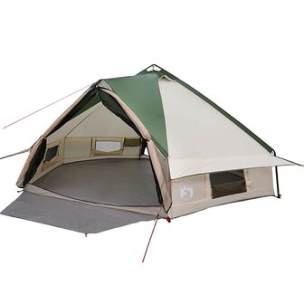 Tipi Tent 8-Persoon met dak Groen en Wit 490 x 410 x 210 cm 2