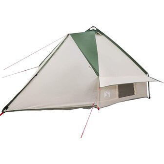 Tipi Tent 8-Persoon met dak Groen en Wit 490 x 410 x 210 cm 4