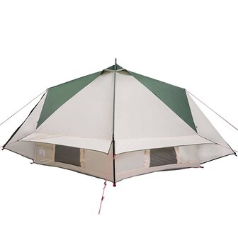 Tipi Tent 8-Persoon met dak Groen en Wit 490 x 410 x 210 cm 6