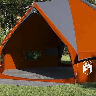Tipi Tent 8-Persoon Grijs en Oranje 490 x 410 x 210 cm 3