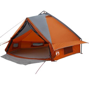 Tipi Tent voor 6 Personen Grijs en Oranje 490 x 410 x 210 cm 2