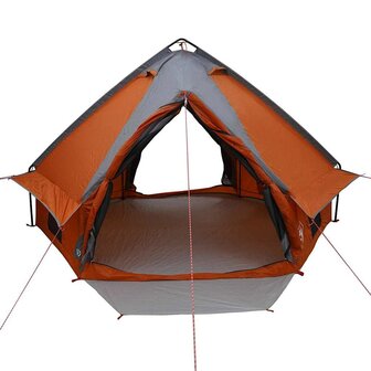 Tipi Tent 4-Person met dak Grijs en Oranje 388 x 320 x 169 cm 5