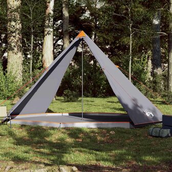 Tipi Tent voor gezin 8-persoons waterdicht grijs en oranje 1