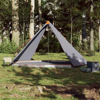 Tipi Tent voor gezin 8-persoons waterdicht grijs en oranje 3