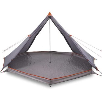 Tipi Tent voor gezin 8-persoons waterdicht grijs en oranje 4