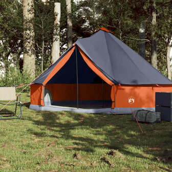 Tipi Tent 6-persoons waterdicht grijs en oranje 3