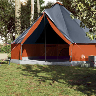 Tipi Tent voor gezin 10-persoons waterdicht grijs en oranje 3