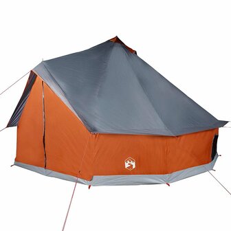 Tipi Tent voor gezin 10-persoons waterdicht grijs en oranje 5