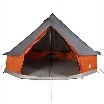 Tipi Tent voor gezin 10-persoons waterdicht grijs en oranje 7
