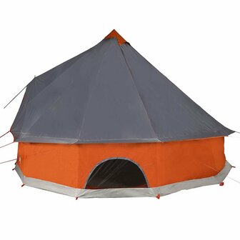 Tipi Tent voor gezin 10-persoons waterdicht grijs en oranje 9