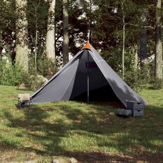 Tipi Tent voor gezin 7-persoons waterdicht grijs en oranje 3