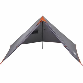 Tipi Tent voor gezin 7-persoons waterdicht grijs en oranje 7
