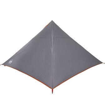 Tipi Tent voor gezin 7-persoons waterdicht grijs en oranje 8