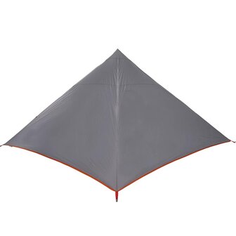 Tipi Tent voor gezin 7-persoons waterdicht grijs en oranje 9