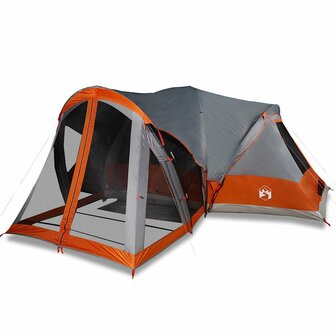 Tipi Tent voor gezin 8-persoons waterdicht grijs en oranje 2