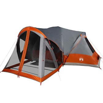 Tipi Tent voor gezin 8-persoons waterdicht grijs en oranje 4
