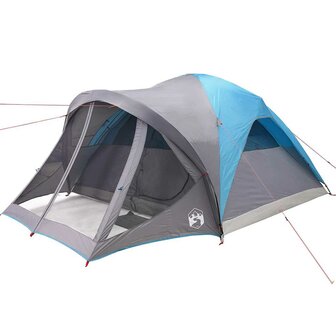 Tunneltent 6-persoons waterdicht blauw 4