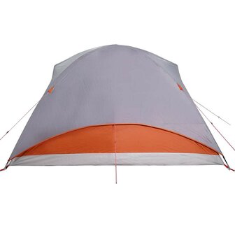 Tunneltent 6-persoons waterdicht grijs en oranje 9